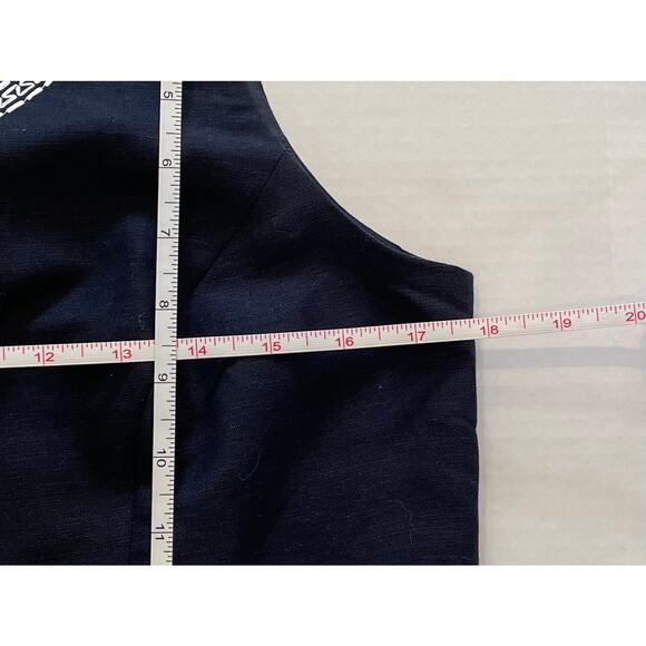 NWT Coldwater Creek Navy Linen Blend Embroidered Blazer / Jacket & Tank Set, 8 - Picture 14 of 15